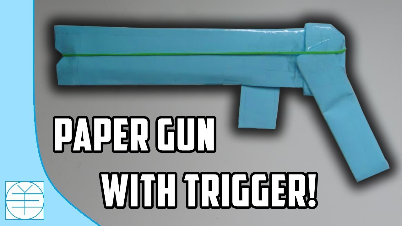 How To Make A Paper Gun That Shoots Rubber Bands (With Trigger). (Easy) (HD)