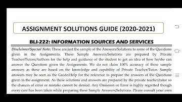 BLI 222 Ignou Solved Assignment