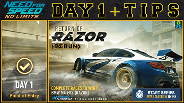 NFS No Limits | Return of Razor - BMW M4 (RAZOR) | Day 1 + TIPS (rerun)