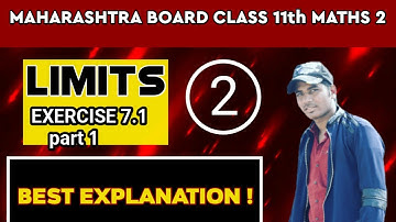 Limits Exercise 7.1 Part 1 Class 11 Maths 2 Maharashtra board New syllabus by CHETAN Chaudhari sir