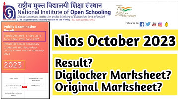 Nios October 2023 Result Declared Date | Task Is Helping (NIOS) #nios #exam #result #public #october