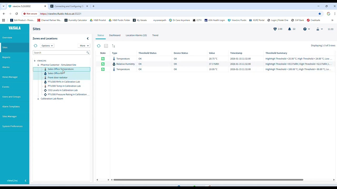 Pausing Alarms in Vaisala ViewLinc 5.2