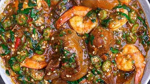 How to make Okra soup - Delicious okro soup|Nigeria okra soup recipe #howtomakeokrasoup #okrarecipes
