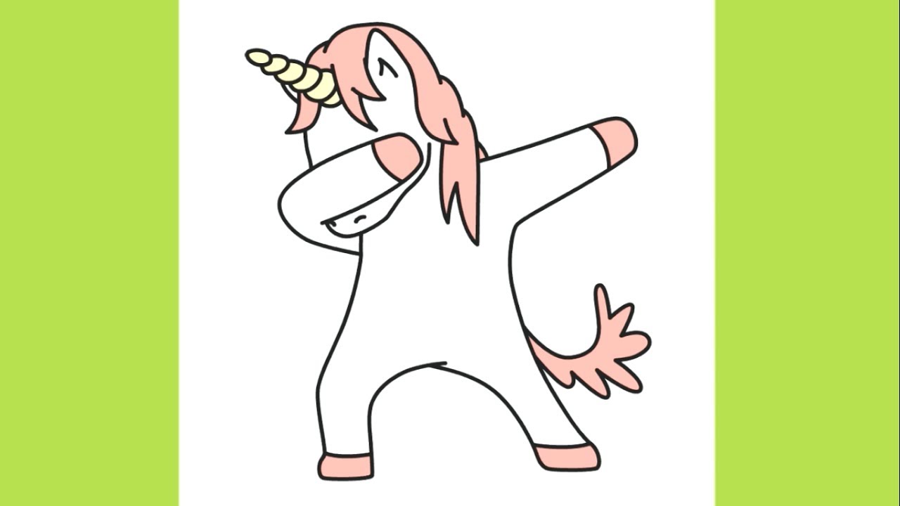 How to draw  Cute  Dabbing Unicorn  for kids easy step by 