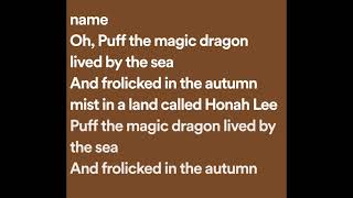 Peter, Paul and Mary - Puff, The Magic Dragon (Lyrics) chords