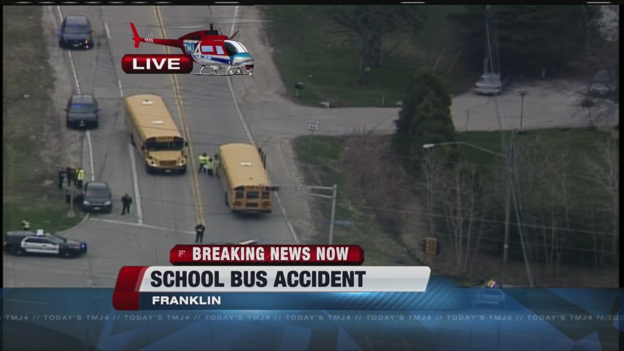 School bus collides with car in Franklin - YouTube