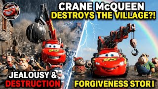 Lightning Mcqueen Transforms Into Crane Monster Village Destruction & Police Attack