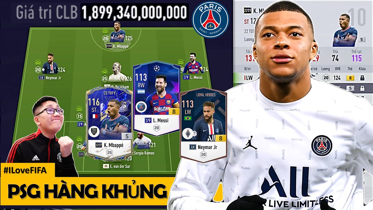 Trải Nghiệm ĐH PARIS SAINT GERMAIN 2000 Tỷ Vs MÁY CHẠY Mbappé 22TOTY +5, MESSI UCL +8, NEYMAR LH +8