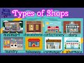 Types of shops  places and shops in our neighbourhood  names of shops for kids  shops vocabulary