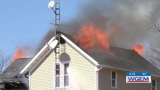 Home Near Liberty Illinois Destroyed By Fire