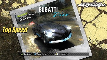 Bugatti Divo Top Speed - NFS Most Wanted Redux