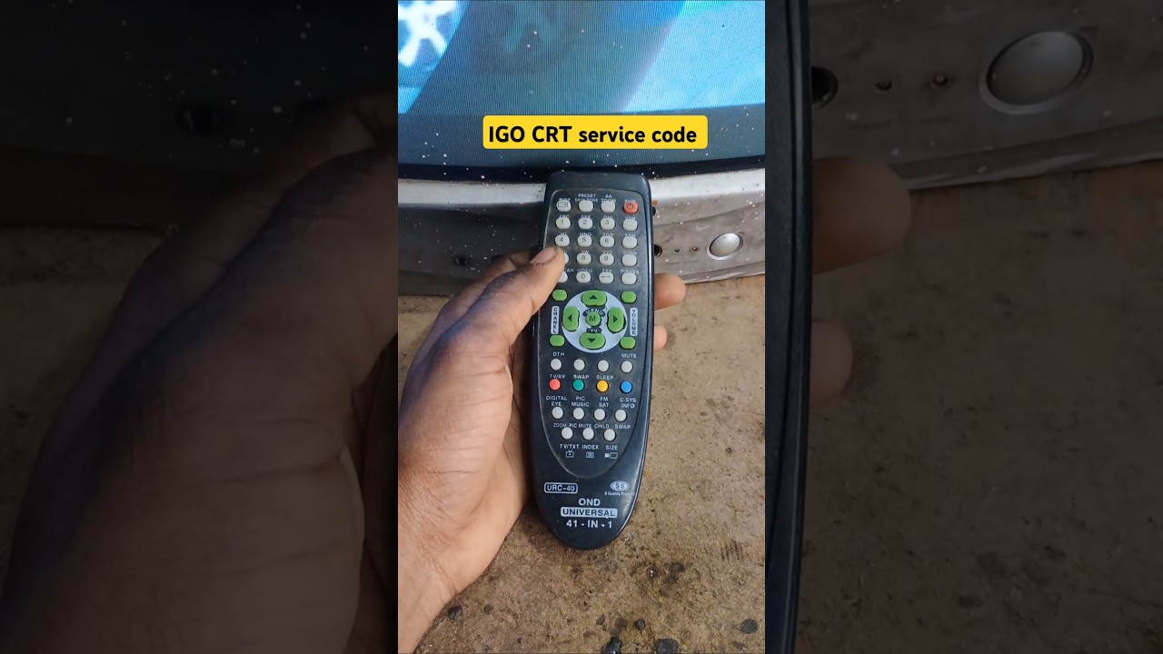 Igo CRT TV service code | Onida CRT TV service code 