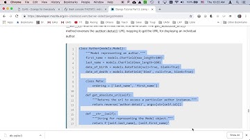 Model Tutorial from MDN Django Tutorial on PythonAnywhere