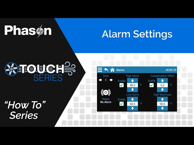Cómo configurar las alarmas en Phason Plus-Touch y Supra-Touch | Alarmas de zona y de equipos