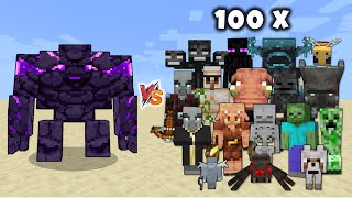 ENDER GOLEM vs All mobs in Minecraft x100 - Ender Golem vs every mob 1v100
