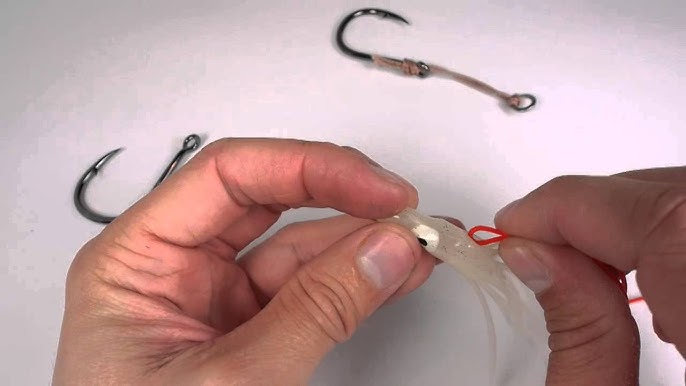 How to tie double assist hooks and attach to octopus skirt. 