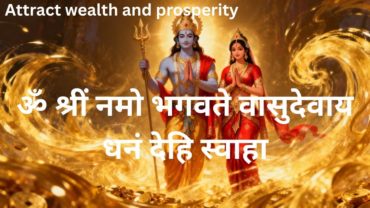 ॐ श्रीं नमो भगवते वासुदेवाय धनं देहि स्वाहा Manifest Wealth Fast | Vishnu Lakshmi Mantra Meditation