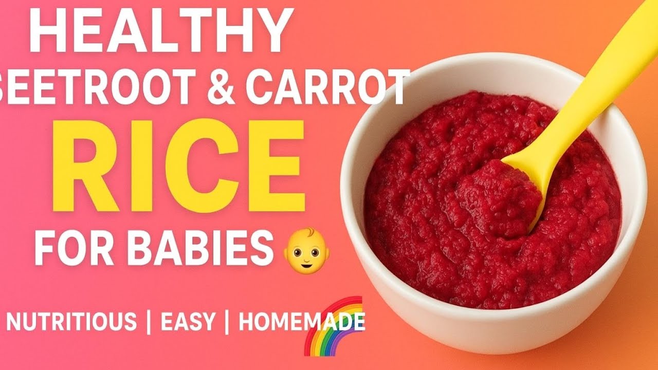 Beetroot & Carrot Rice for Babies 🥣Healthy Homemade Baby Food Recipe|