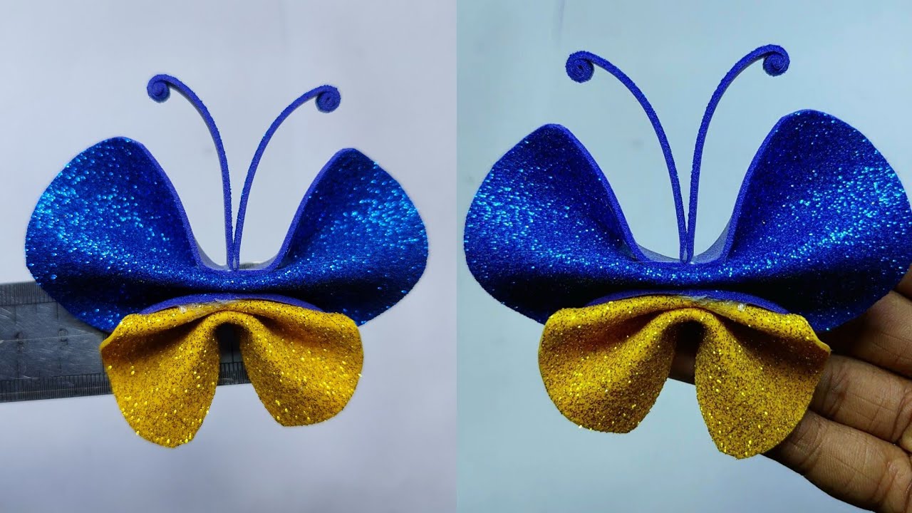Glitter Foam Butterfly Making for Wall Decorations 🦋 How to Make Paper ...