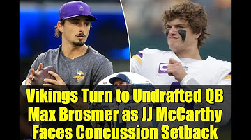 Vikings Turn to Undrafted QB Max Brosmer as JJ McCarthy Faces Concussion Setback