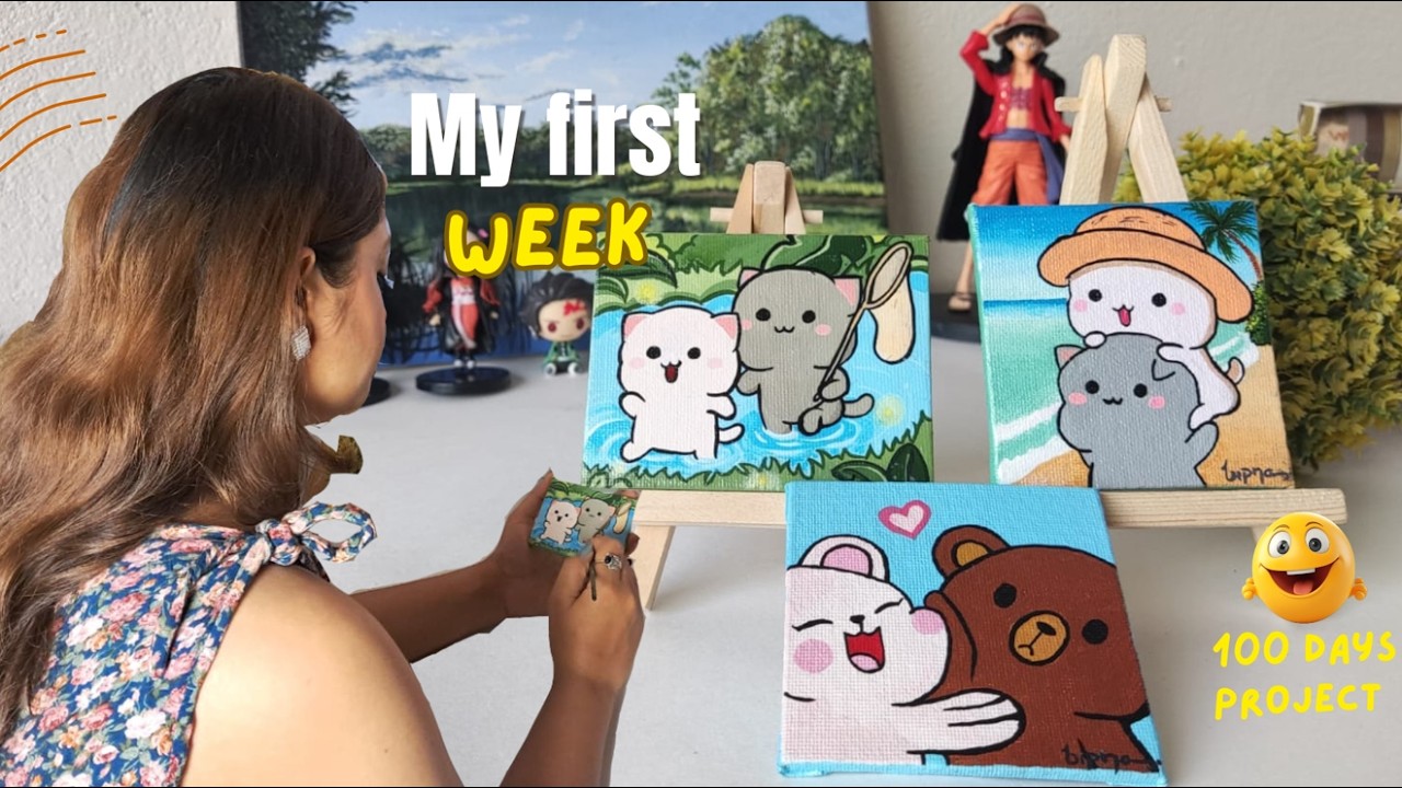 Day 1-7 of 100 days art challenge: Here’s What I Learned | Art Vlog