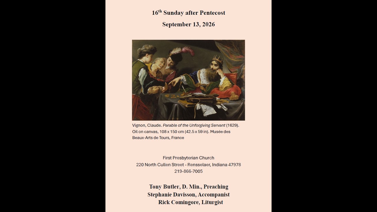 First Presbyterian Church - Rensselaer September 13, 2026 Live Stream