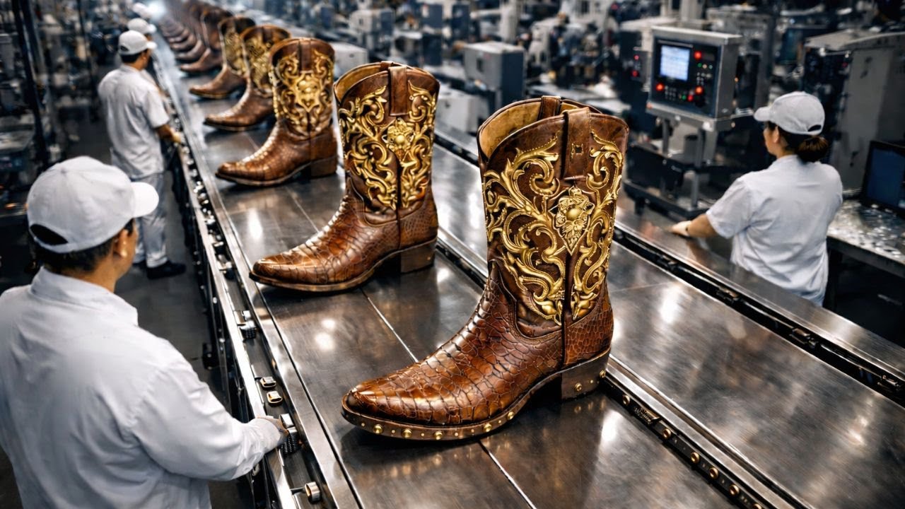 Inside a Luxury Cowboy Boot Factory (Satisfying Process)