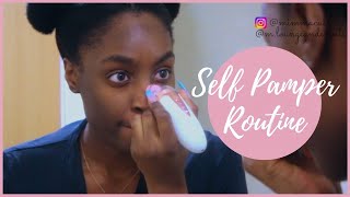 My Selfcare Pamper Routine| Black Girl Skincare,(a much needed self care, pamper session)