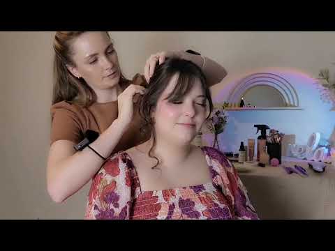 ASMR Perfectionist Curly Hairplay & Updo | Brushing, Mini Combing, Perfecting + Makeup Application💄