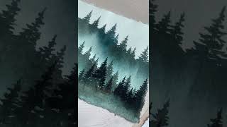 Watercolor Misty Pines Trees - Check out my tutorial on how to paint misty pine trees! 🌲
