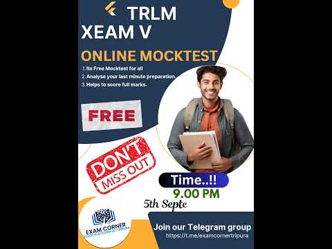 TRLM Free Mocktest 5th September At 9 PM Tpsc Trlm Tripuranews