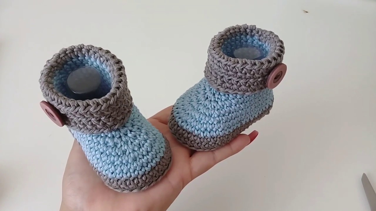 declaración Dinamarca Reverberación Botas de bebe tejidas a crochet -crochet baby booties - YouTube