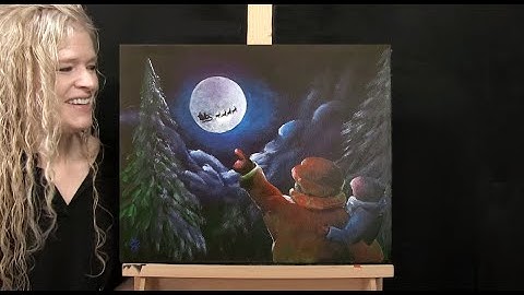 Learn How to Draw and Paint with Acrylics "THERE GOES SANTA" - Easy Beginner Tutorial - Time Lapse