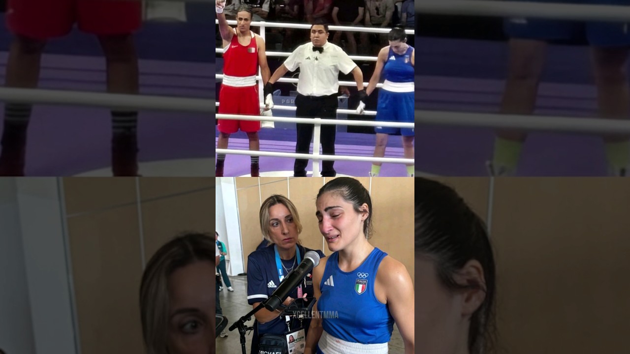 Female boxer Angela Carini breaks down after fighting Imane Khelif at Olympics