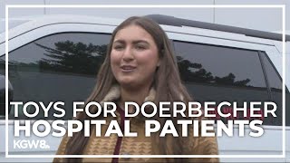 Bone cancer survivor collects toys for children at Doernbecher Hospital
