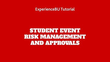 ExperienceBU Tutorial: Student Event Risk Management