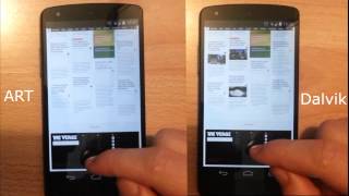 Android 4.4 Kit-Kat Runtime Comparison - Dalvik VS ART (Web Browsing Peformance)