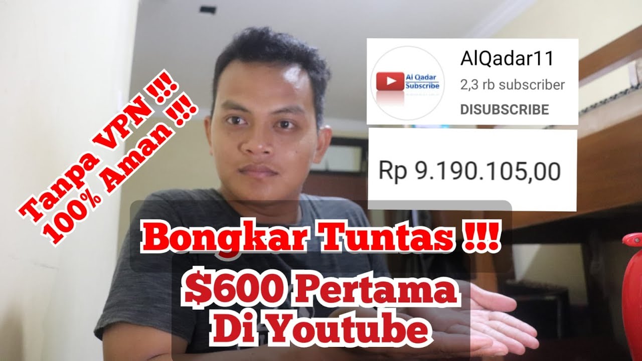 Tanpa VPN !!! Bongkar Tuntas Cara Dapatkan $600 di youtube | Gaji Youtuber Pemula