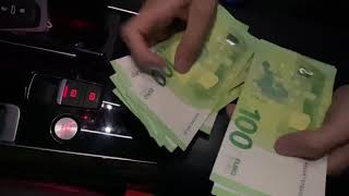 Crispy EUR €€€ cash in my brand new Audi A8 D4 - Perfect sound - ASMR