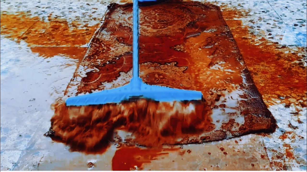 Cleaning dirty and muddy carpet that I found in nature rug cleaning satisfying asmr video YouTube