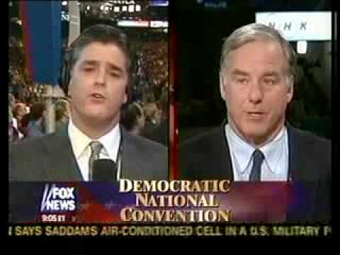 http://www.outfoxed.org/ Howard Dean outfoxed Sean Hannity on the Democratic convention floor! Watch Hannity bumble and squirm on video.