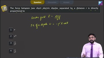 The force between two short electric dipoles separated by a distance r is....... neet question 2023