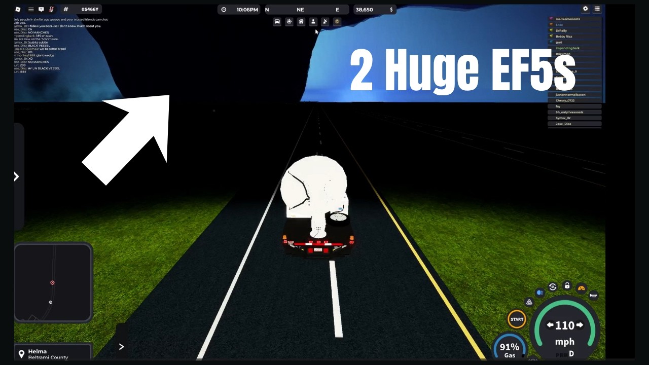 Chasing two EF5 tornadoes at night in Twisted Roblox. - YouTube