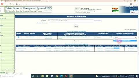 BANK ACCOUNT ACTIVATION IN PFMS