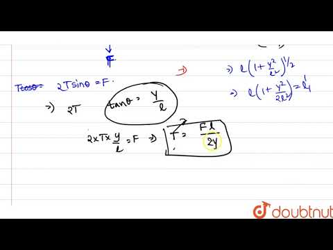 A wire is length `2l`, radius `r` and Young\'s modulus `Y` pulled perpendicular to its mid point