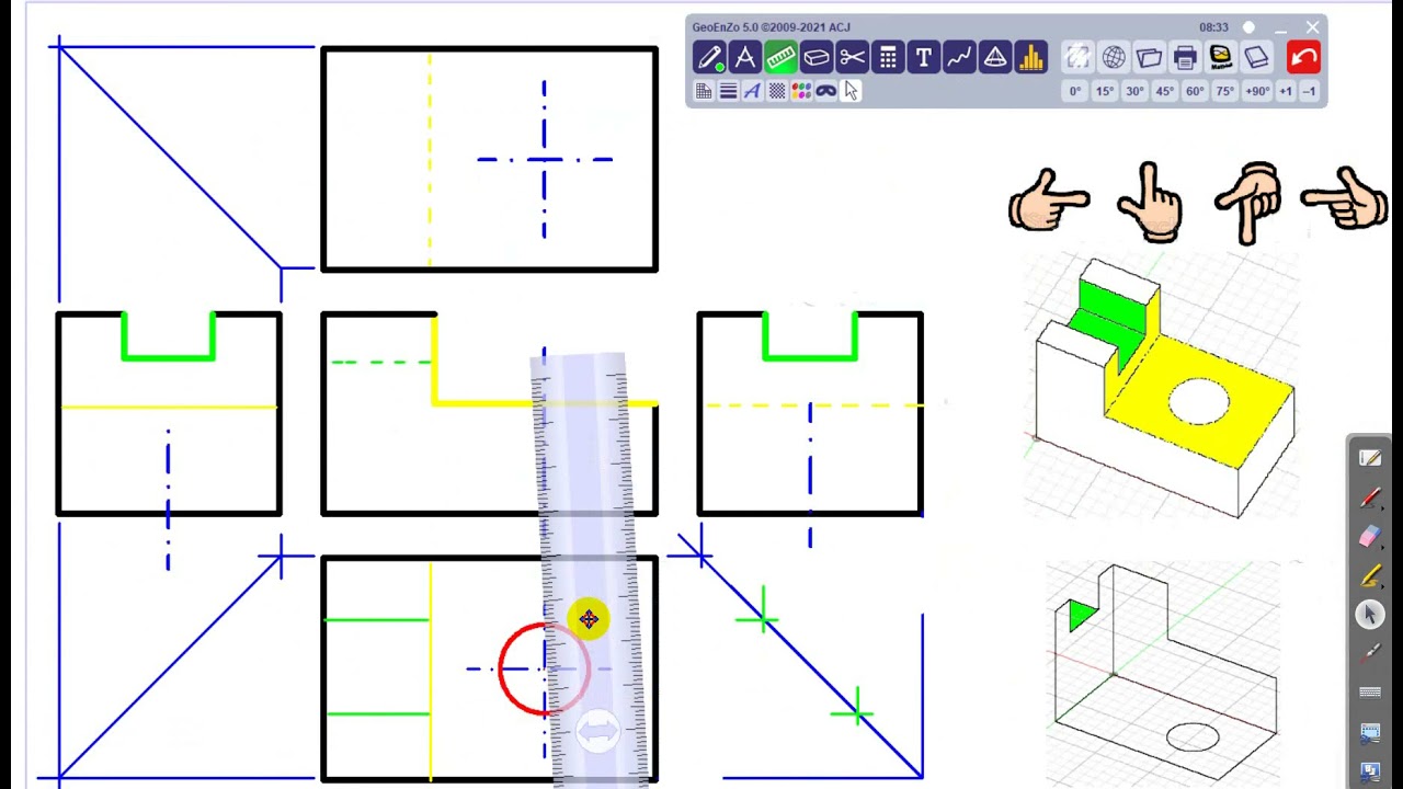 اصلاح التمرين عدد 3 في الاسقاط المتعامد