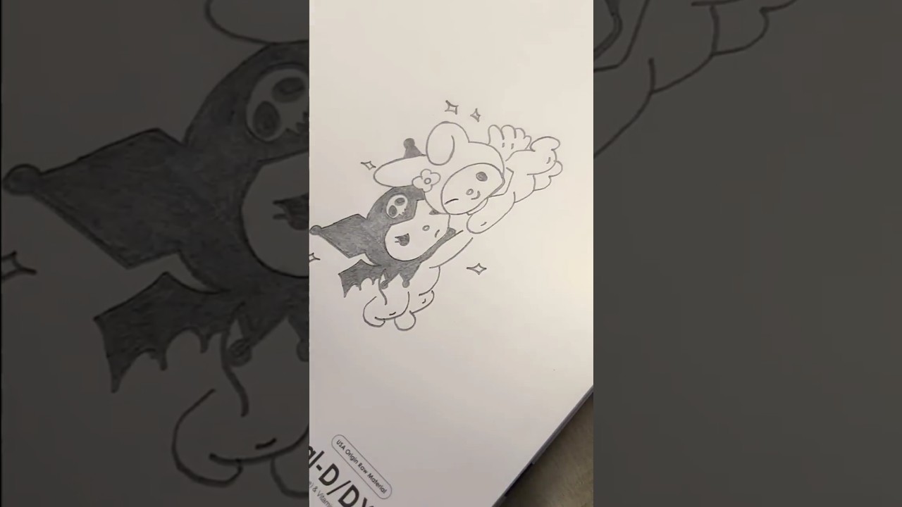 how to draw "Kuromi" 💀😊