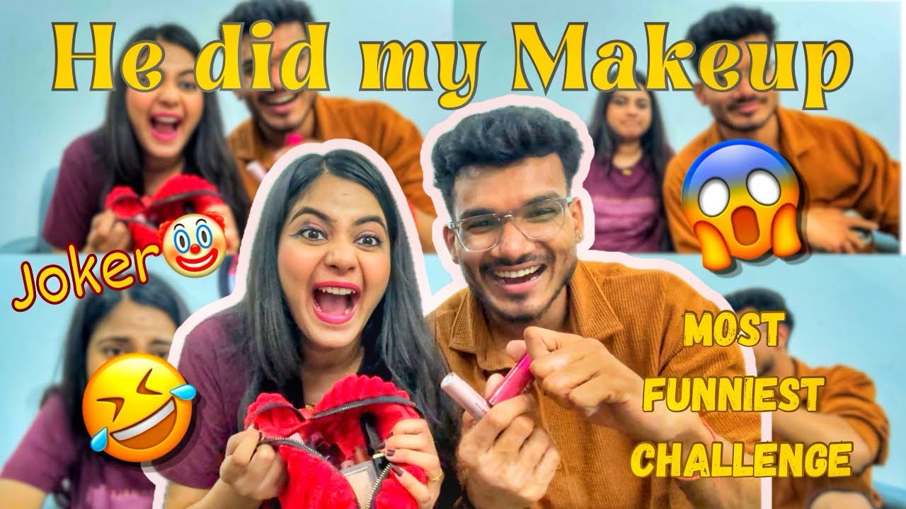 He did my Makeup😱🤡ll challengell Most funniest video🤪