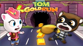 Talking Tom Gold Run Cowboy Angela Vs Bos Figh Rancoon Game Android Ios #SHORT screenshot 1