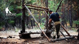 ПОХОД. ПОСТРОЙКА ЛАГЕРЯ В ЛЕСУ 1 ЧАСТЬ. (ночёвка у костра)